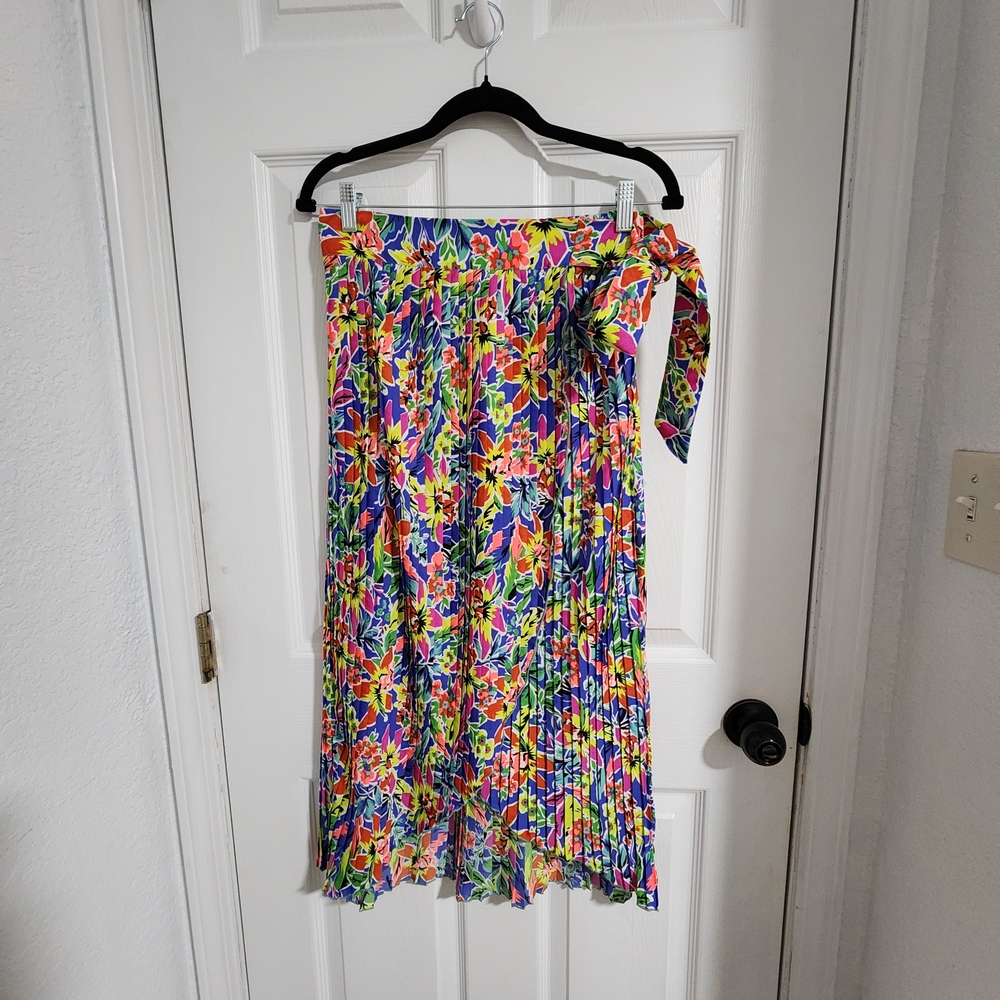 Floral Multicolor Pleated Skirt